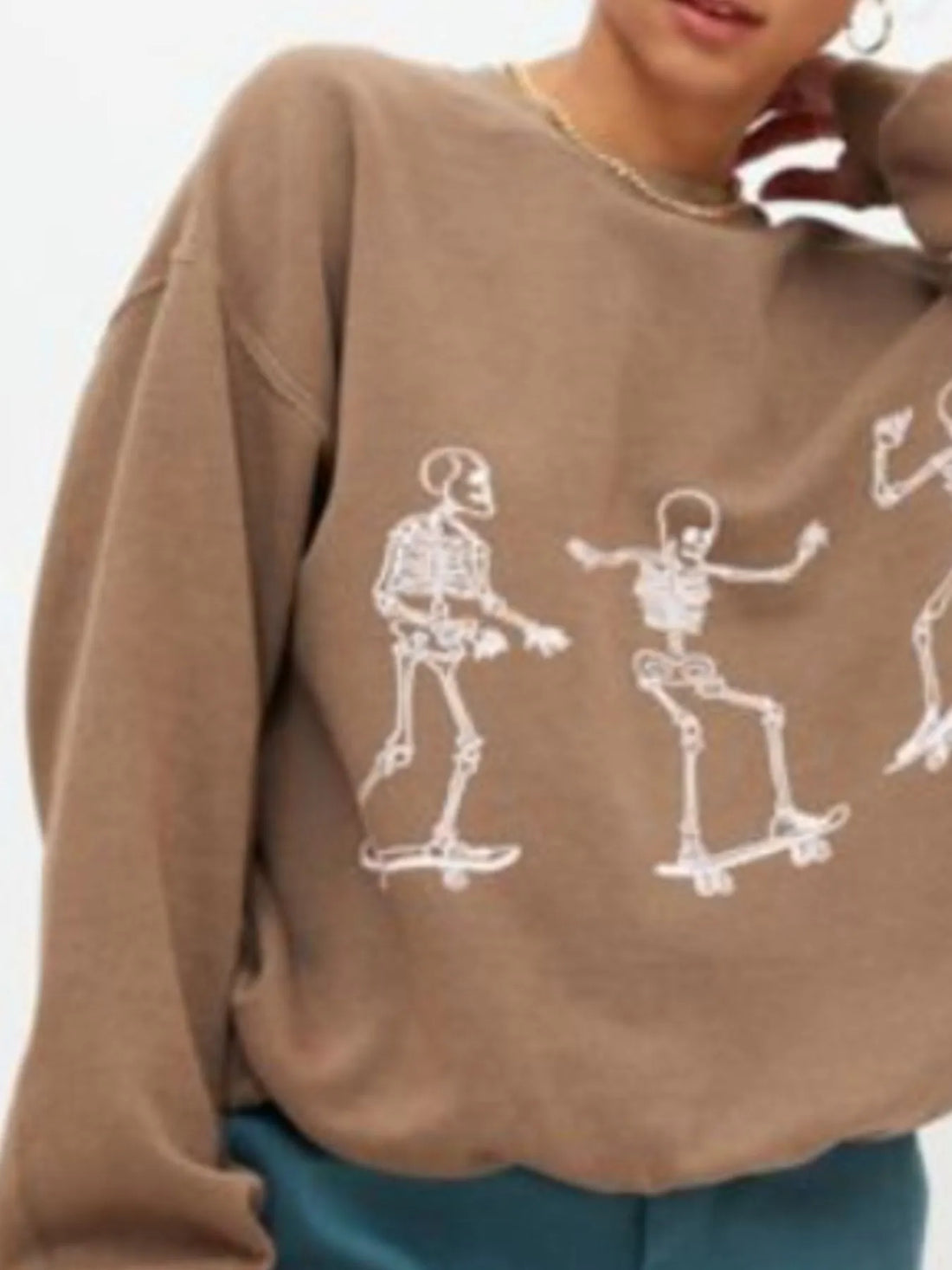 Skeleton Graphic Oversized Sweatshirt 