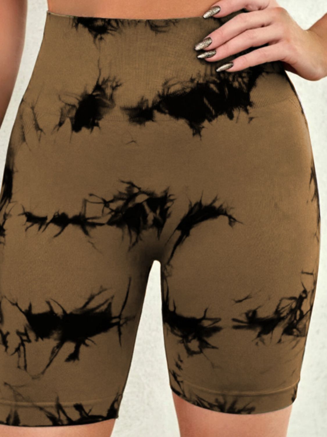 Tie-Dye High Waist Active Shorts 