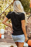 Halloween Graphic Round Neck Short Sleeve T-Shirt 
