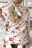 Printed Collared Neck Top and Pants Lounge Set Lingerie & Nightwear