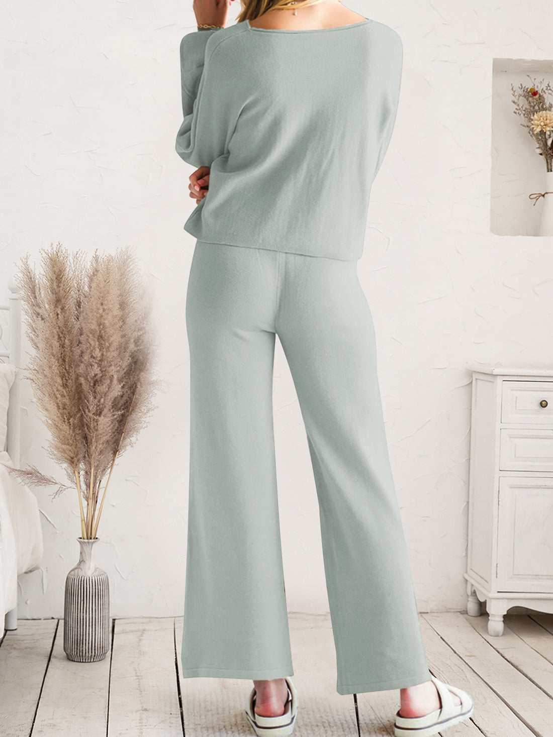 Long Sleeve Lounge Top and Drawstring Pants Set Lingerie & Nightwear