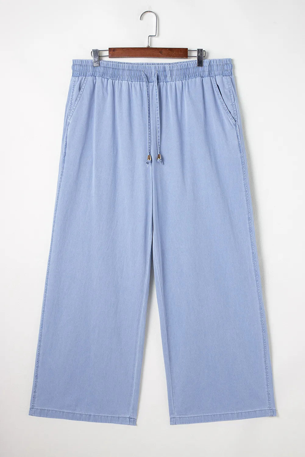 Plus Size Drawstring Wide Leg Jeans 