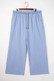 Plus Size Drawstring Wide Leg Jeans 