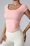 Round Neck Short Sleeve Active T-Shirt 