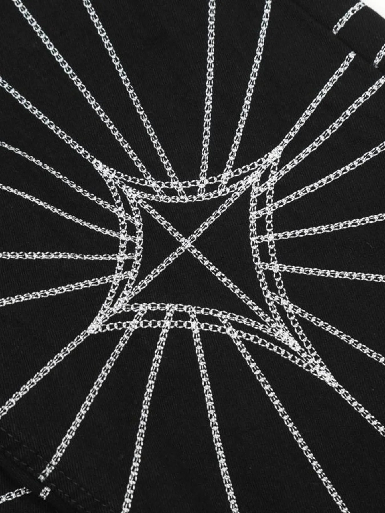 Men's Spider Web Embroidered Flared Jeans 