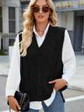 Cable Knit V-Neck Sweater Vest 