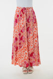 White Birch Full Size High Waisted Floral Woven Skirt 