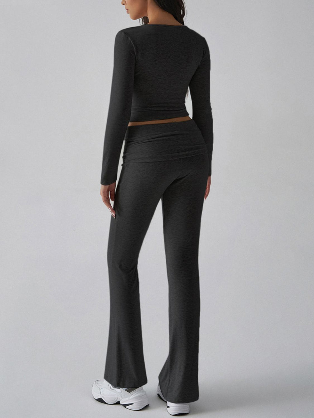 Devine Square Neck Long Sleeve Top and Pants Set 
