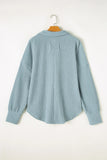 Plus Size Textured Johnny Collar Long Sleeve Sweatshirt 