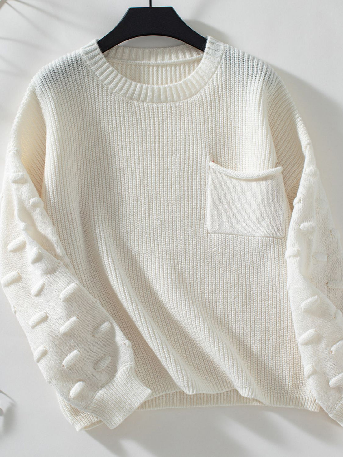 Round Neck Drop Shoulder Sweater 