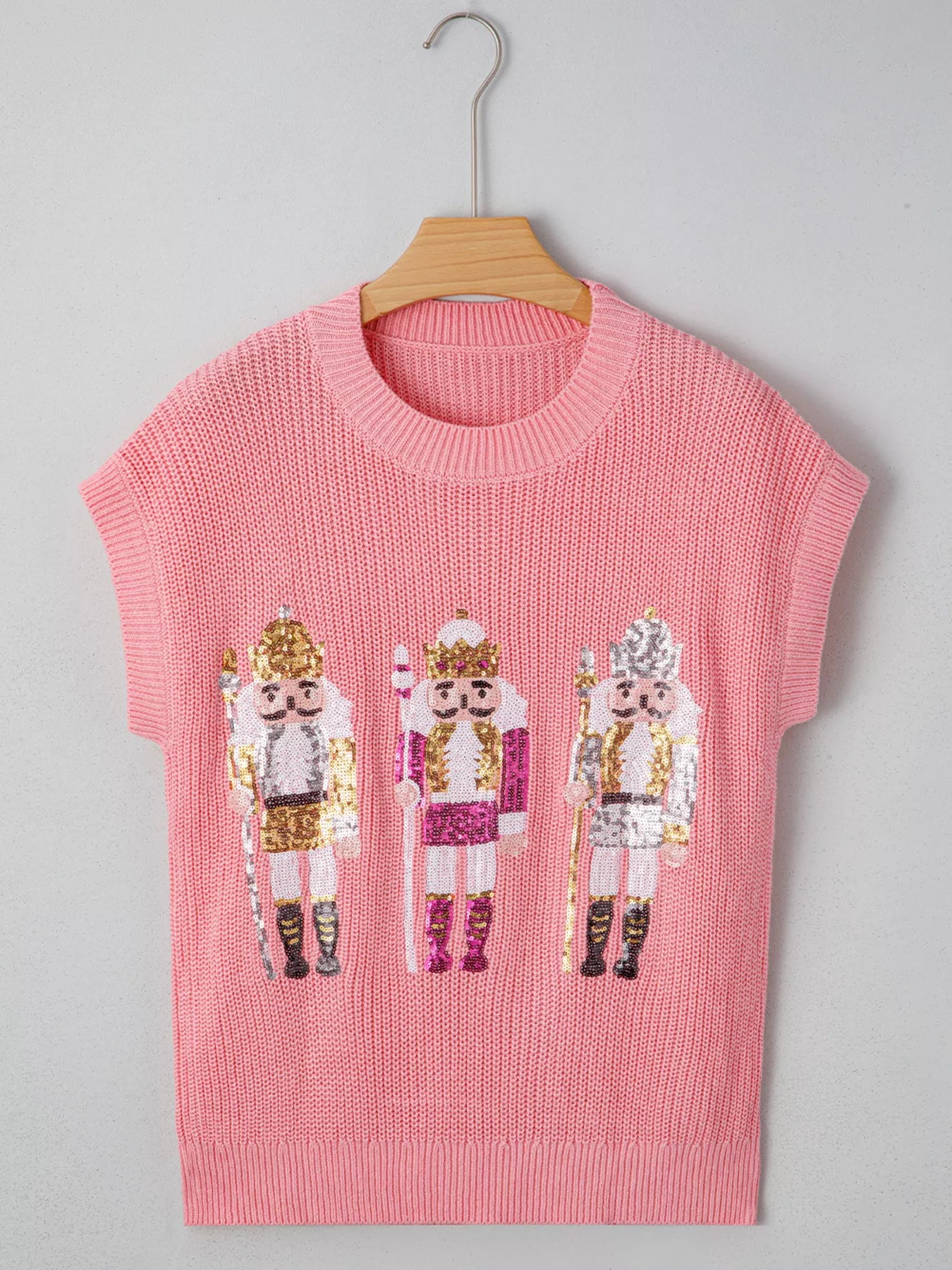 Nutcracker Sequin Short Sleeve Sweater Vest 