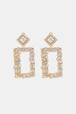 Square Shape Glass Stone Dangle Earrings 