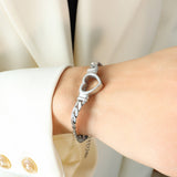 Titanium Steel Cutout Heart Bracelet 