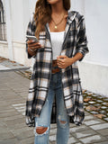 Devine Plaid Zip Up Hooded Coat 