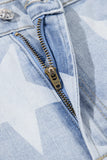 Plus Size Star Straight Leg Jeans with Pockets 