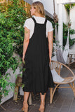 ODDI Full Size Sleeveless Tiered Midi Dress 