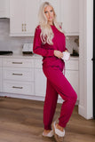 Round Neck Top and Drawstring Pants Lounge Set Lingerie & Nightwear