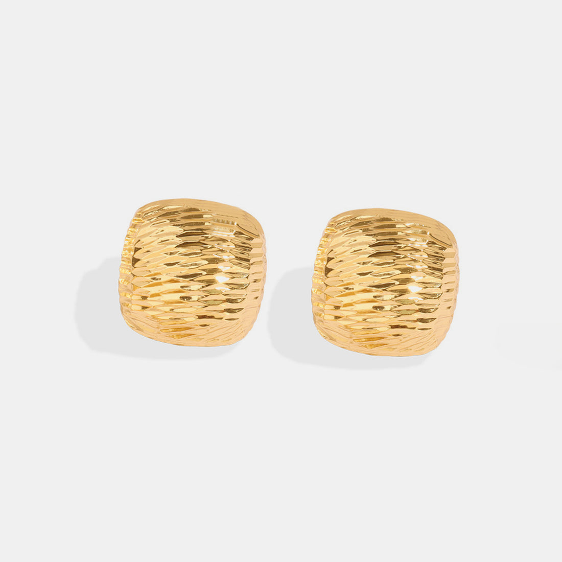 Gold-Plated Geometric Stud Earrings 