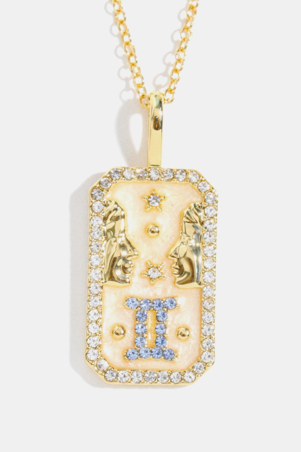 Rhinestone Constellation Pendant Copper Necklace 