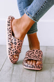 Pink Leopard Print Thick Sole Slip On Slippers Shoes & Bags/Slippers