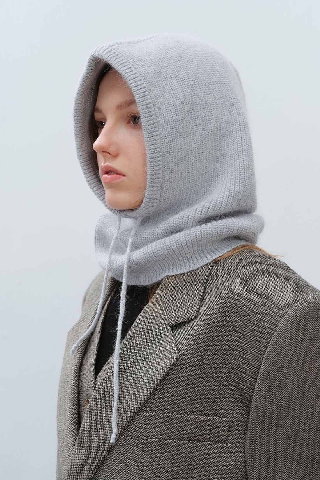 Drawstring Solid Color Thermal Knit Hat 