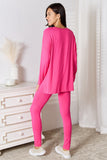 Basic Bae Full Size V-Neck Soft Rayon Long Sleeve Top and Pants Lounge Set 