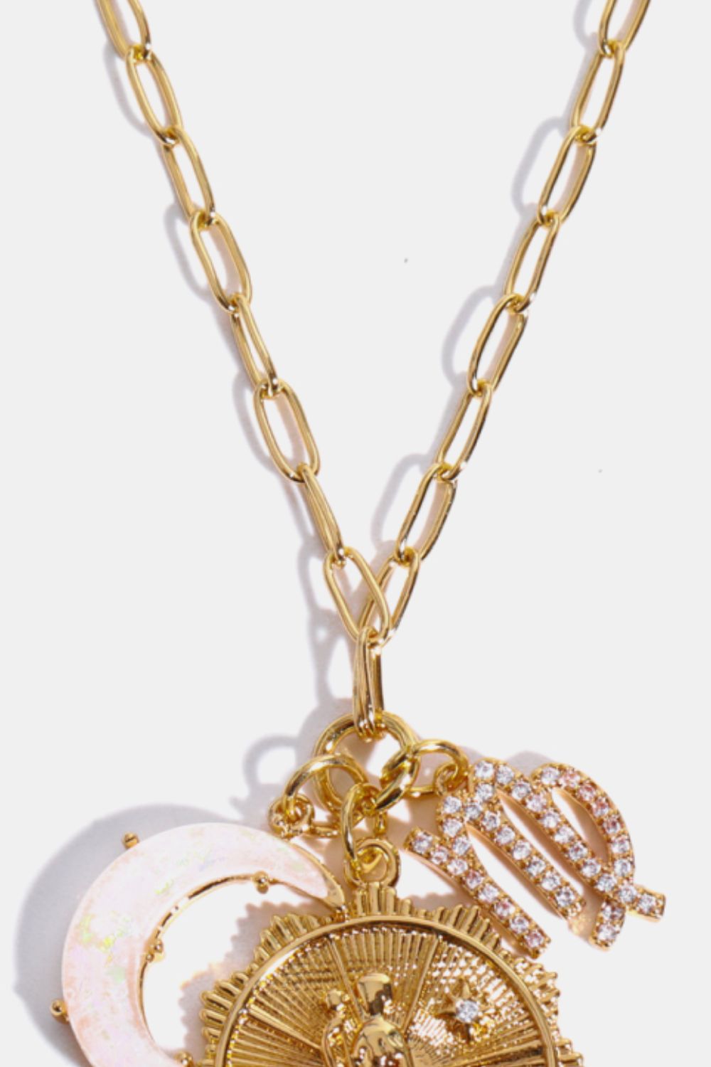 Constellation and Moon Pendant Copper Necklace 