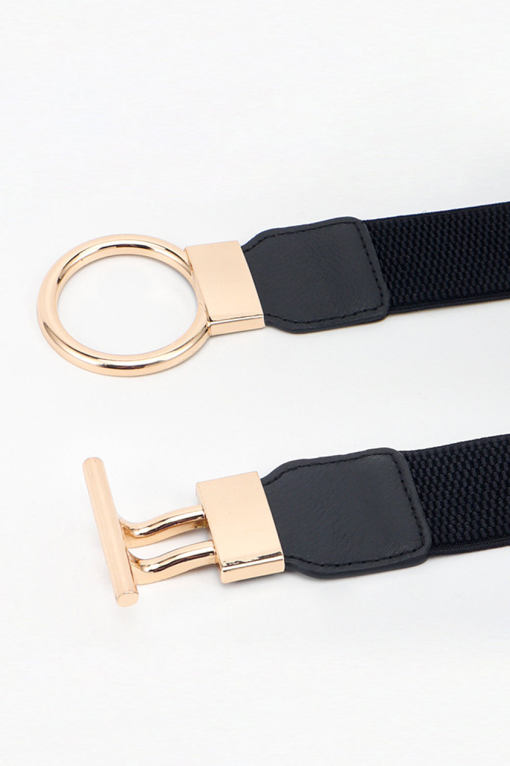 Circle Shape Buckle Zinc Alloy Buckle PU Leather Belt 
