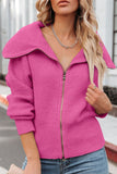 Zip Up Long Sleeve Cardigan 