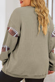 Plus Size Sequin Football Dropped Shoulder Sweatshirt 