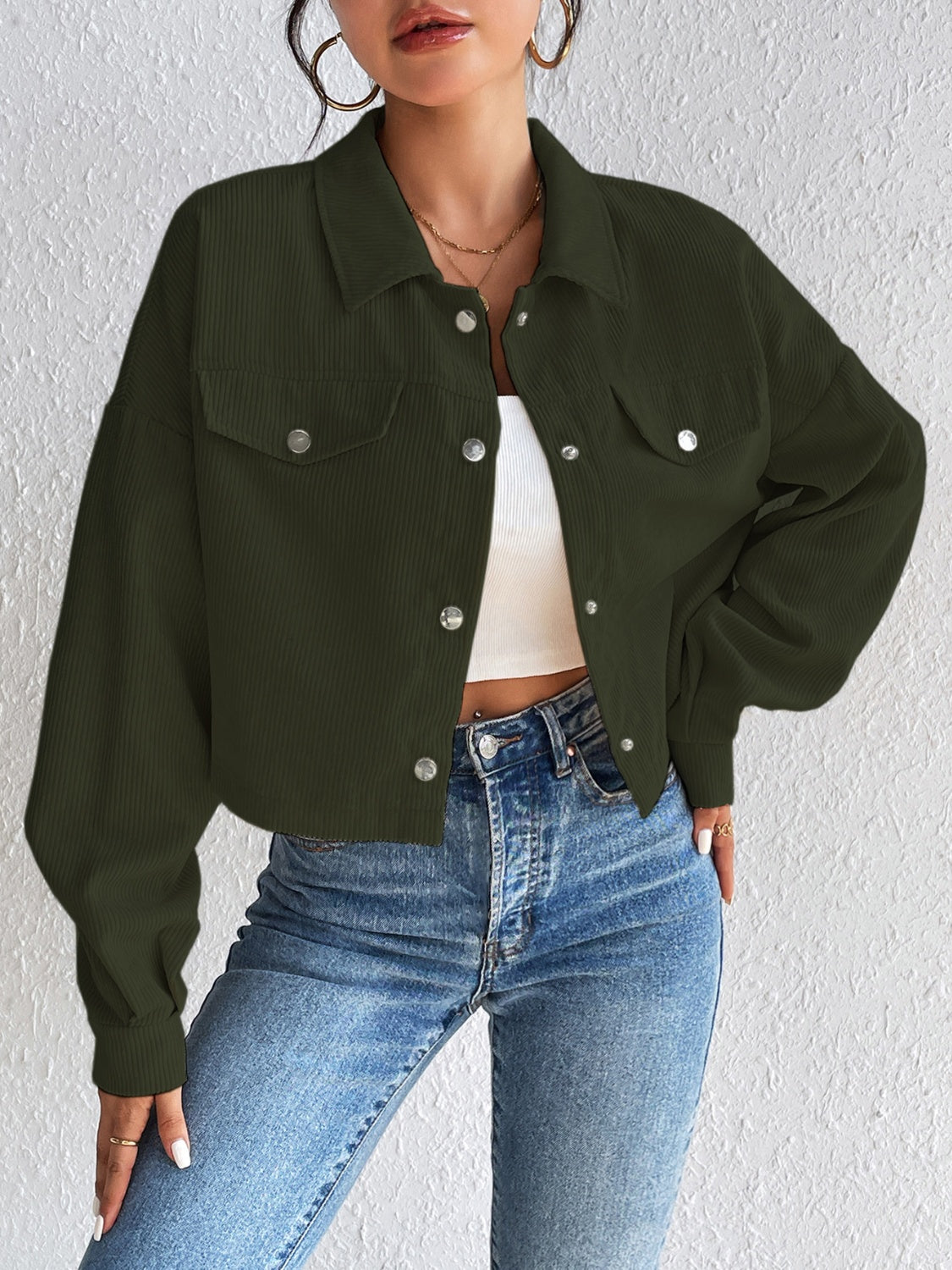 Honey Snap Down Long Sleeve Jacket 