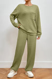 Pocketed Round Neck Top and Pants Lounge Set Lingerie & Nightwear