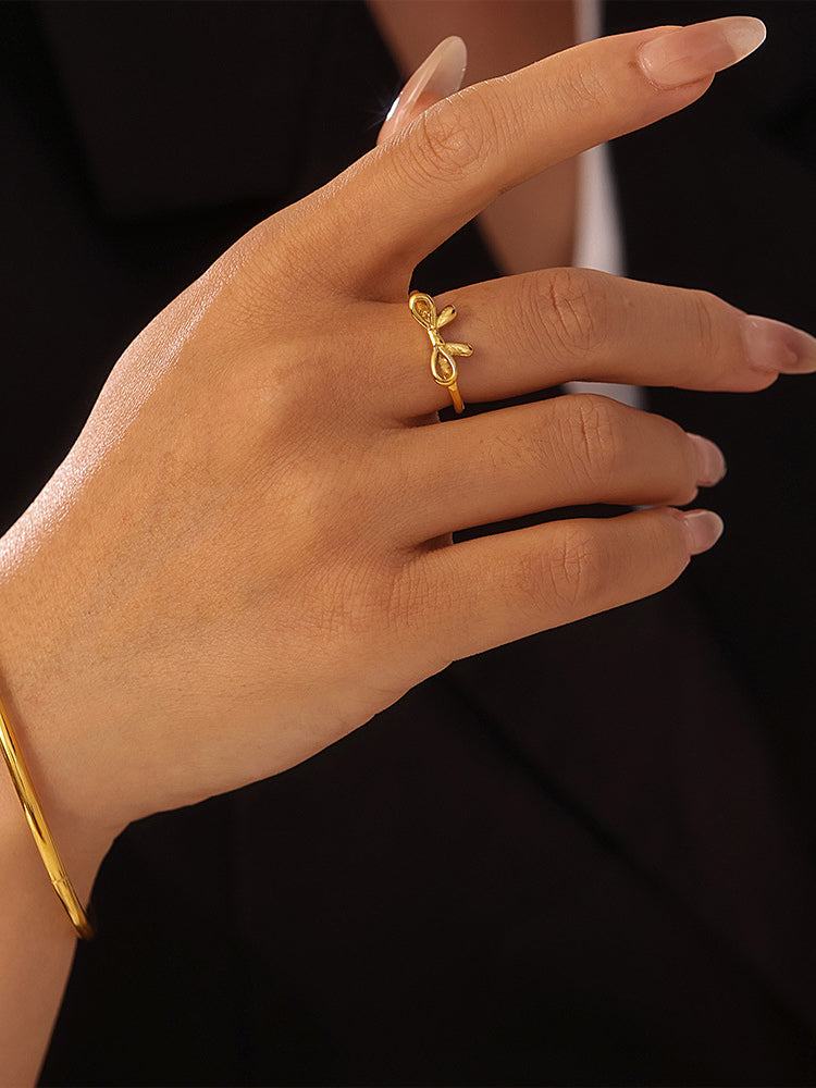 Stainless Steel Bow Ring 