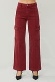 RISEN Full Size High Rise Wide Leg Cargo Jeans 