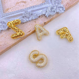 Inlaid Zircon Bubble Initial Necklace 