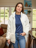 Full Size Turtleneck Zip Up Long Sleeve Sherpa Jacket 