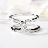 Twisted Inlaid Zircon Double-layered Ring 