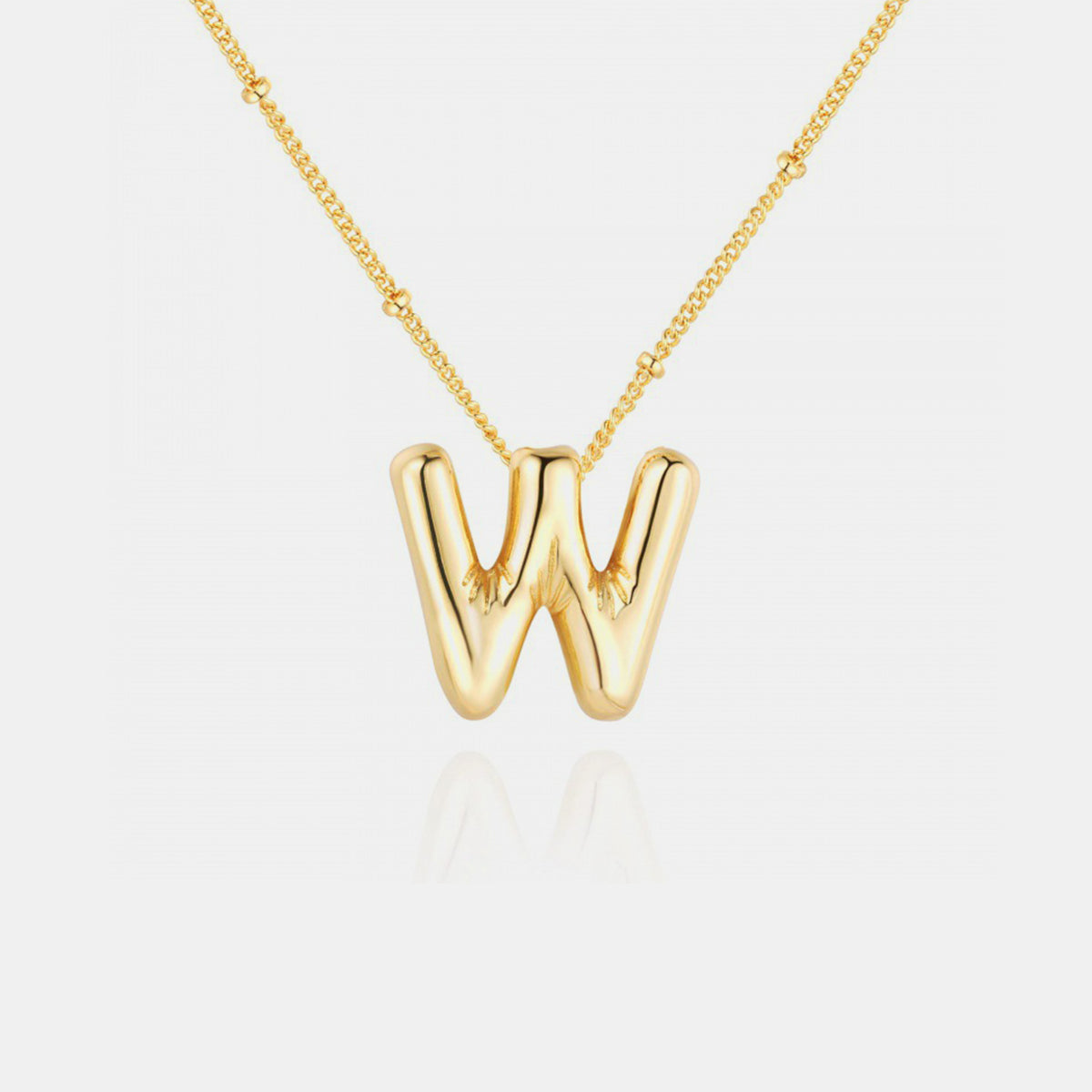 Gold-Plated Bubble Initial Necklace 