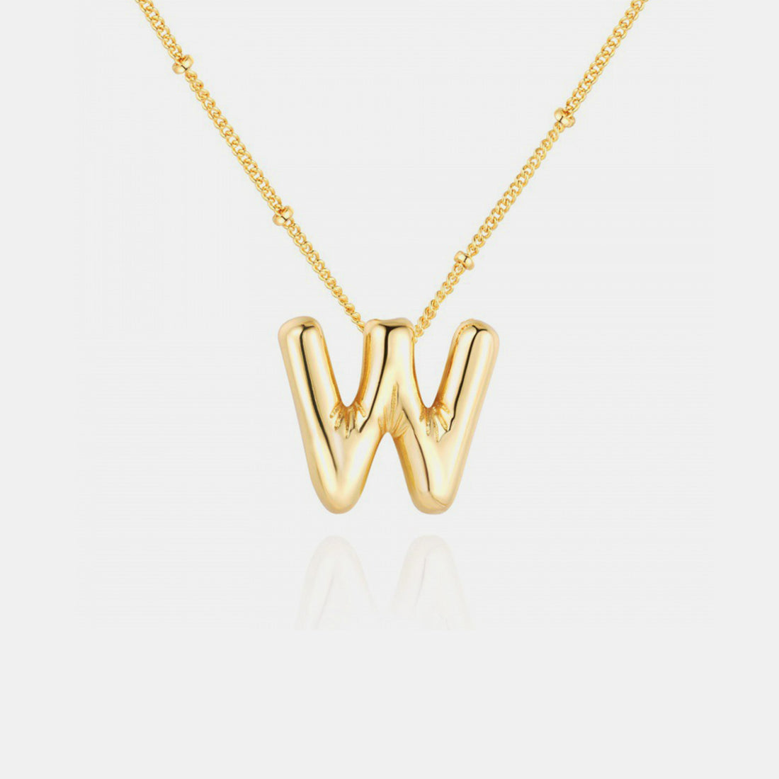 Gold-Plated Bubble Initial Necklace 