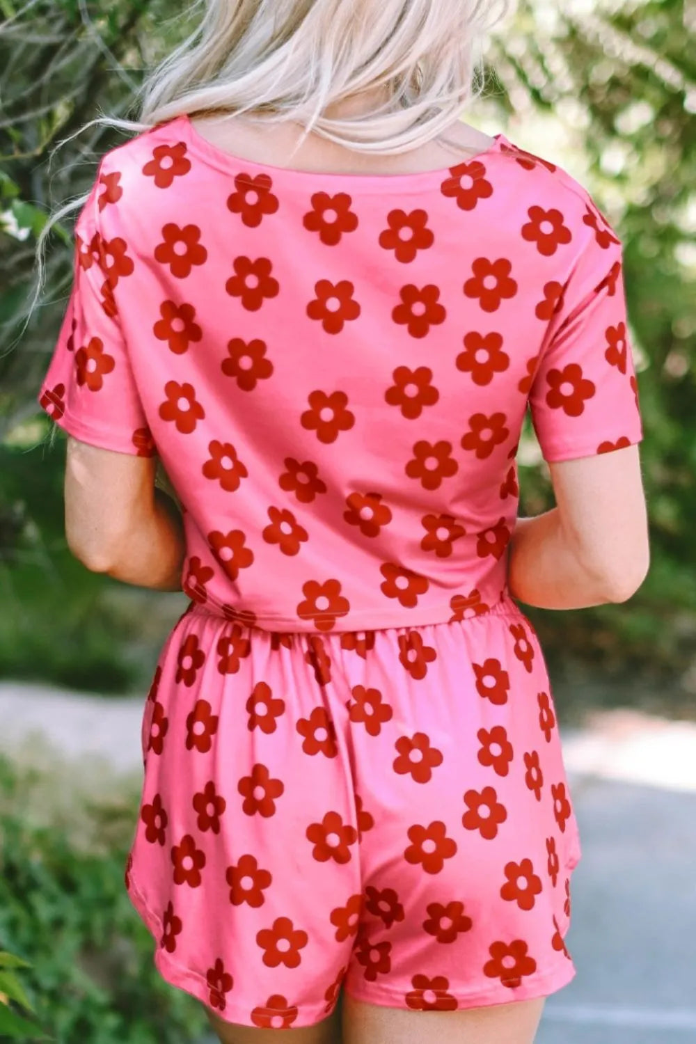 Floral Cropped Tee and Shorts Lounge Set Lingerie & Nightwear