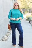Basic Bae Full Size Round Neck Batwing Sleeve Top 