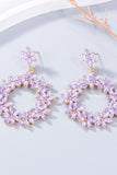 Rhinestone Flower Dangle Earrings 