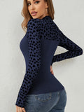 Heart Mock Neck Long Sleeve T-Shirt 