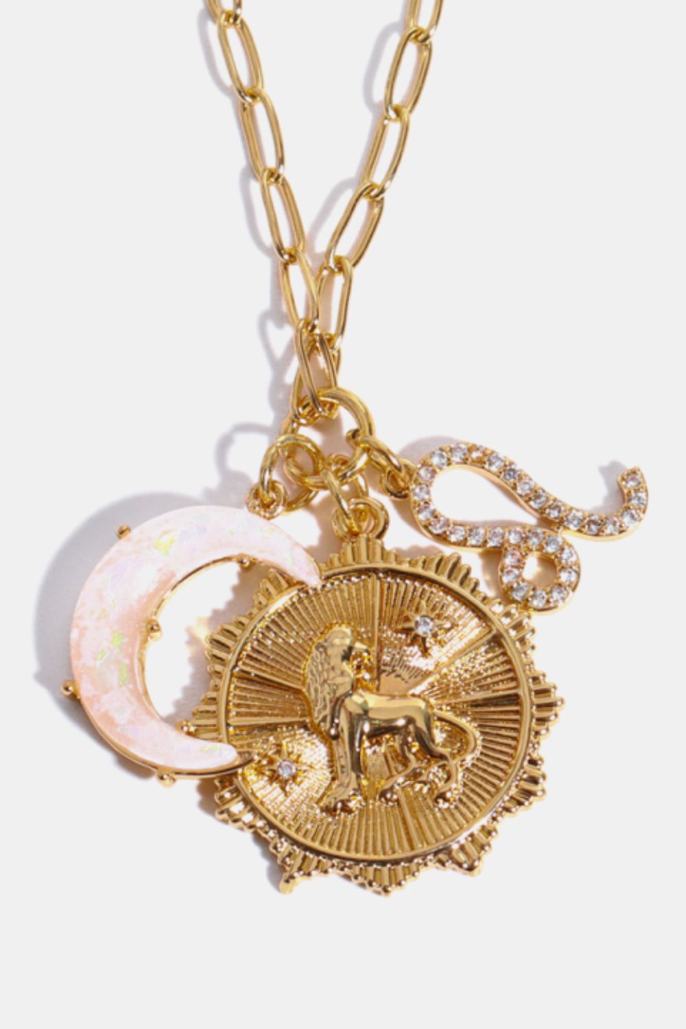 Constellation and Moon Pendant Copper Necklace 