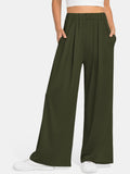 Elastic Waist Wide Leg Pants Pants