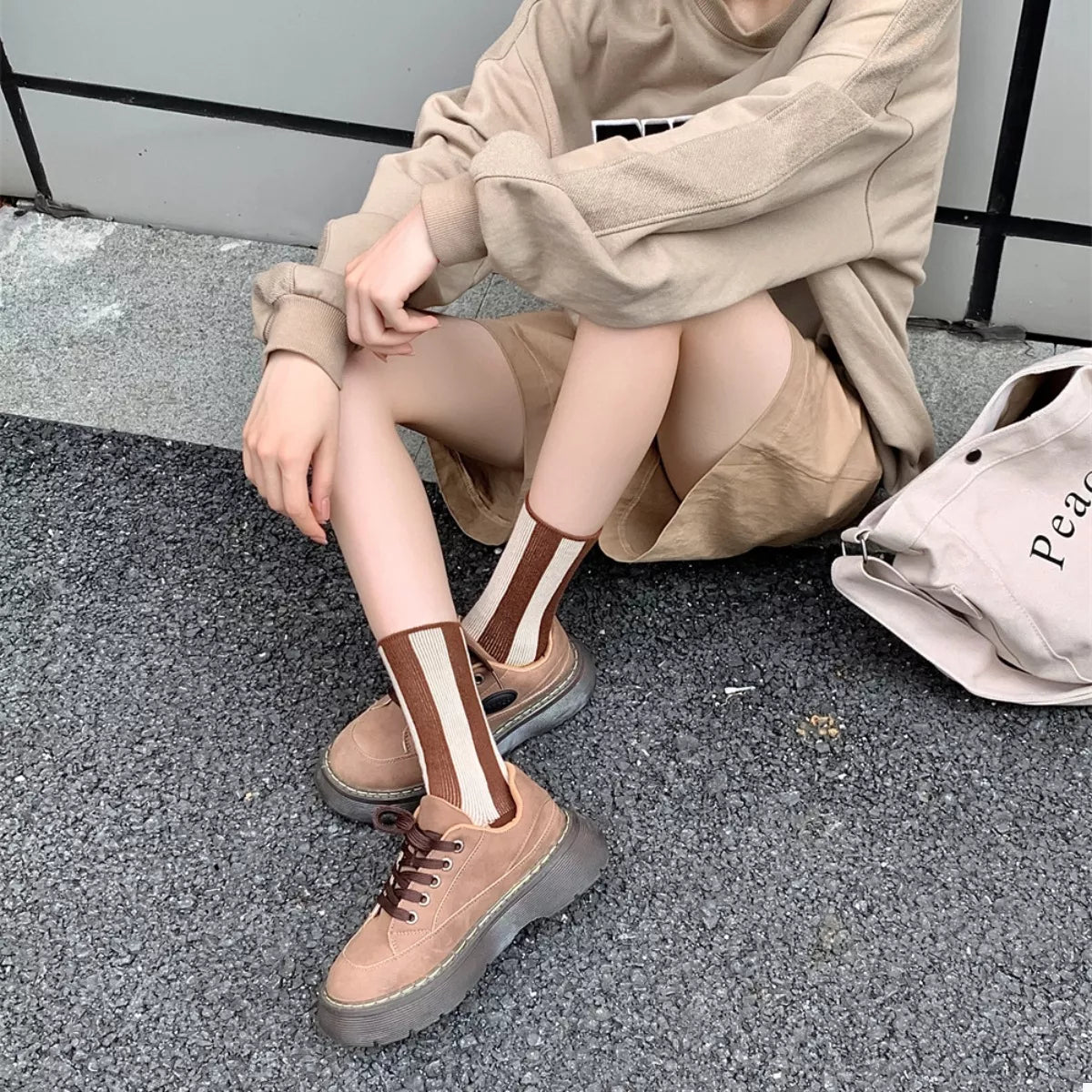 Contrast Striped Crew Socks Lingerie & Nightwear