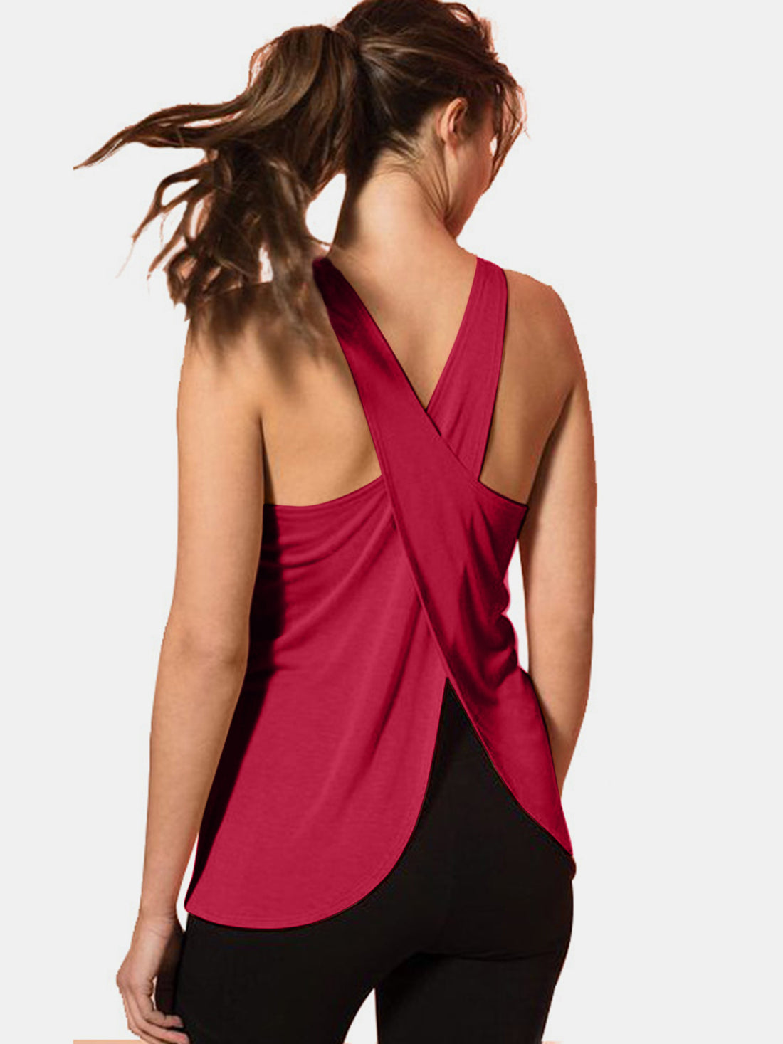 Crisscross Scoop Neck Active Tank 
