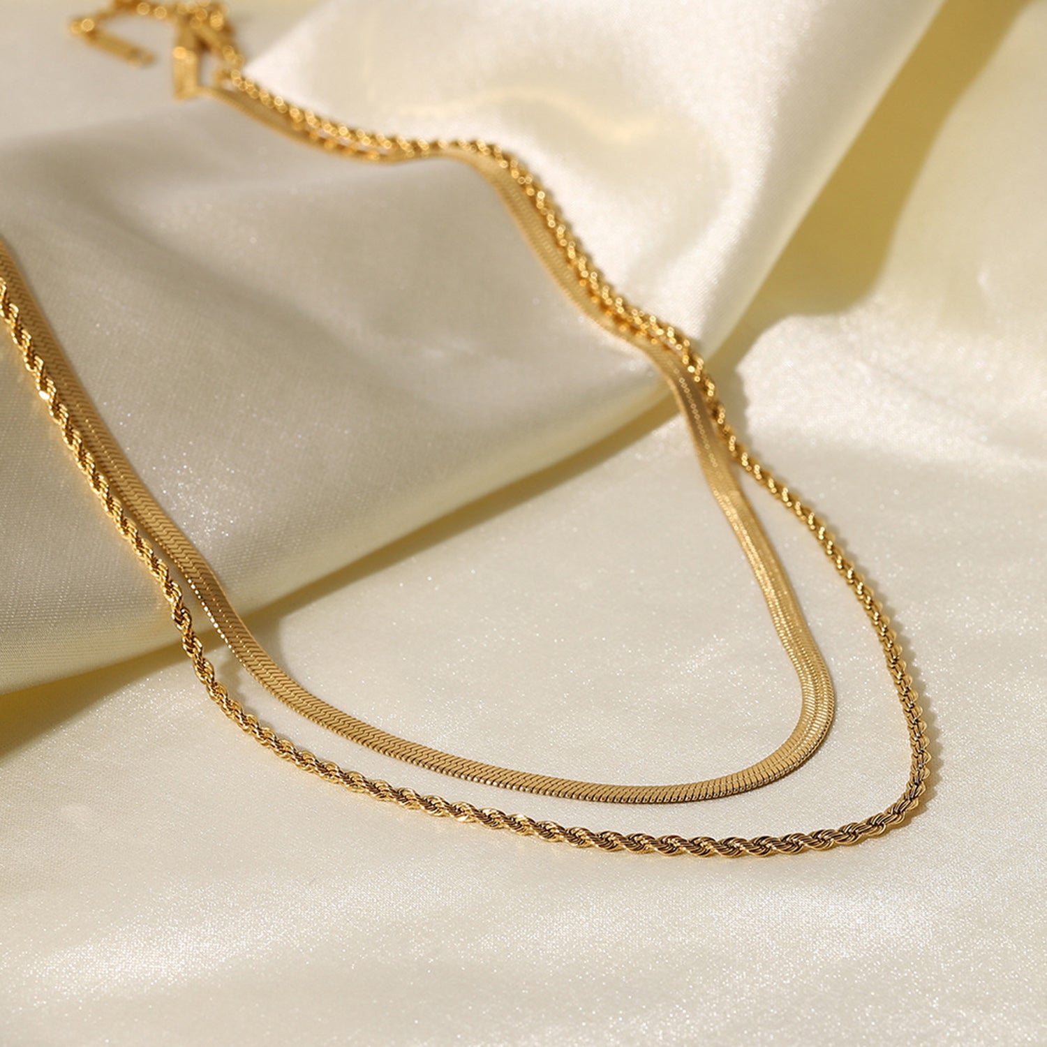 18K Gold-Plated Double-Layered Necklace 
