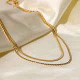 18K Gold-Plated Double-Layered Necklace 