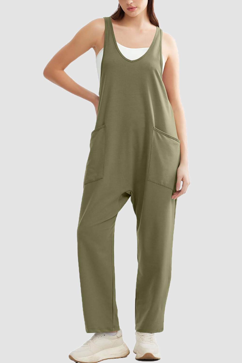 Lovelet Wide Strap Jumpsuit with Pockets 
